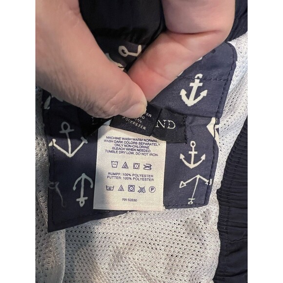 Lands End Men's Blue Anchor Swim Trunks Size Large - Picture 5 of 11